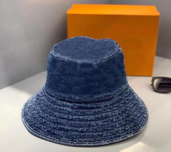 

fashion monogram mens and women washed denim bucket hats baseball cap golf hat snapback beanie skull caps stingy brim 2959145, Blue;gray