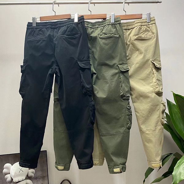 

men's pants autumn cargo pants men's drawstring elastic waist spring trousers sports casual coat techwear streetwear ma553 230412, Black