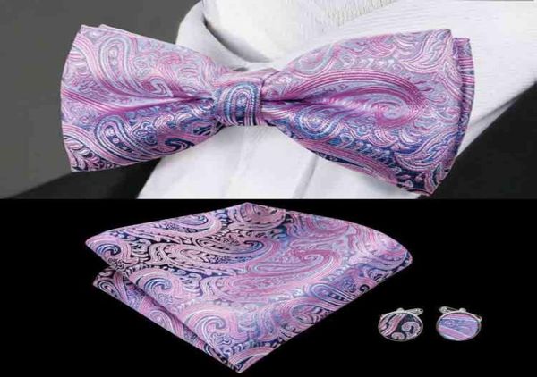 

purple paisley jacquard woven silk bow tie standard whole fashion ing lh07016431745, Black;gray
