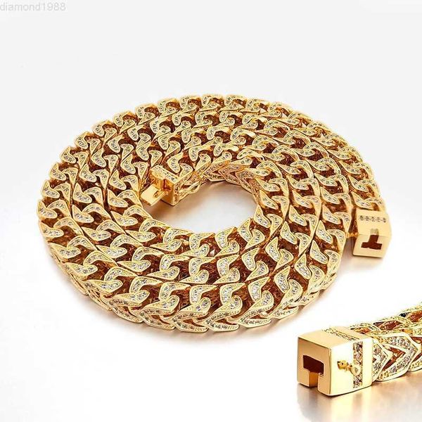 

18k gold plated 360 fully iced out cz hip hop lab diamond franco chain, Silver
