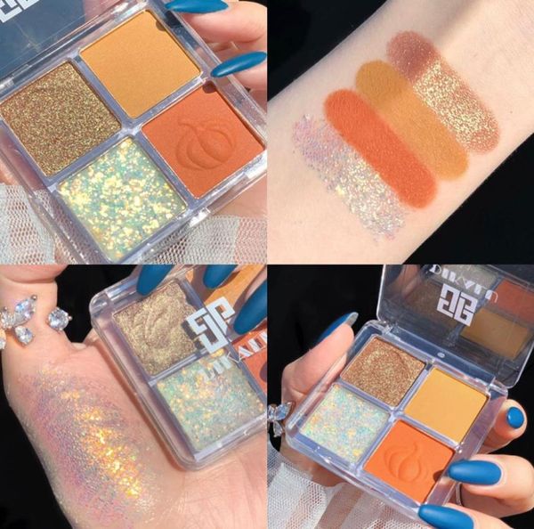 

dikalu transparent fourcolor acrylic eye shadow palette pearlescent glow in the dark nine square grid eyeshadow7711518
