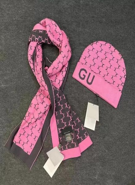 

fashion men women designers hat scarf warm european highend hats scarves sets brand fashion accessories size 180x39009821, Blue;gray