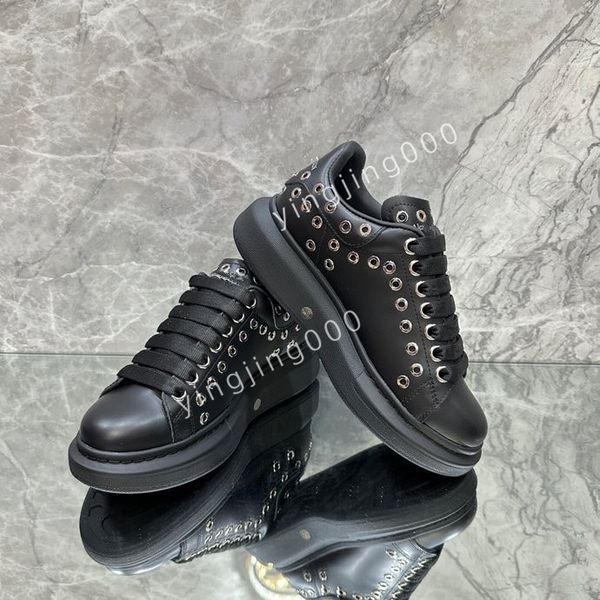 

fashion designer sneakers brand sneakers designer trainers womens man casual shoes real leather, Black