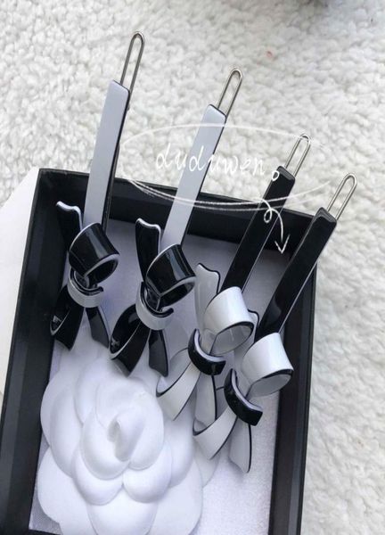 

6x2cm fashion hair clips pretty bowknot engraved c acrylic hairpin including parper cards1186617, Golden;silver