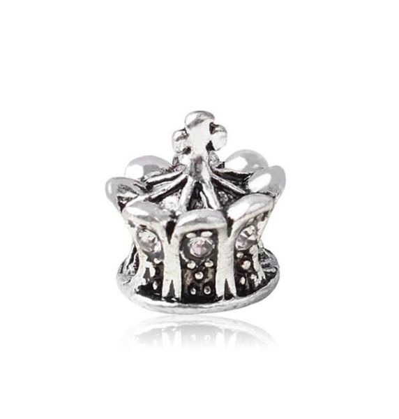 

white 05 crystal charm bead big hole fashion women jewelry european style for diy bracelet necklace new arrival8550043, Bronze;silver
