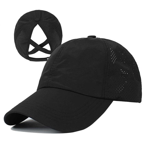 

ball caps women ponytail baseball caps fashion lady criss cross messy bun snapbk hat ponycap trucker hats adjustable outdoor sports p230412, Blue;gray