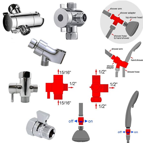 

american bathroom faucets showers three-way socket water distributor faucet spray shower arm three-way shunt lifting arm transfer