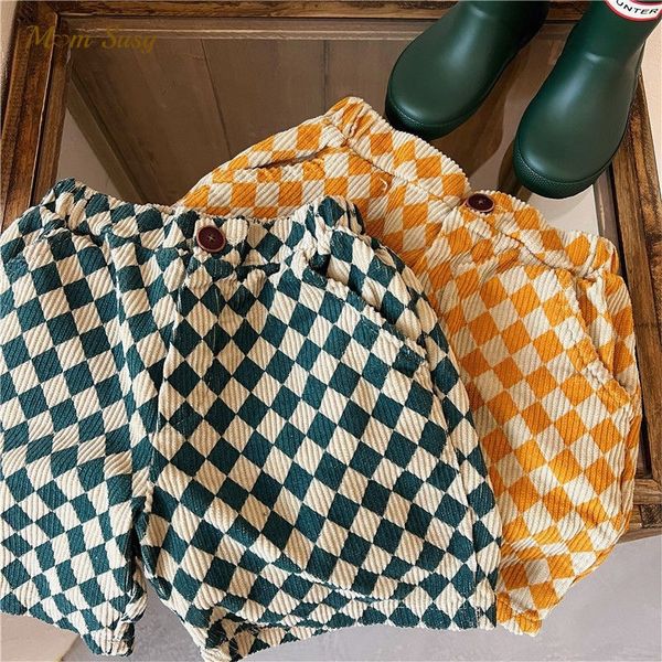 

shorts fashion baby girl boy corduroy infant toddler child plaid short trousers summer spring autumn clothes 17y 230412, Black