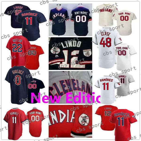 

stitched custom cleveland jose ramirez baseball jersey indians emmanuel clase shane bieber franmil reyes oscar mercado bobby bradley steven, Blue;black