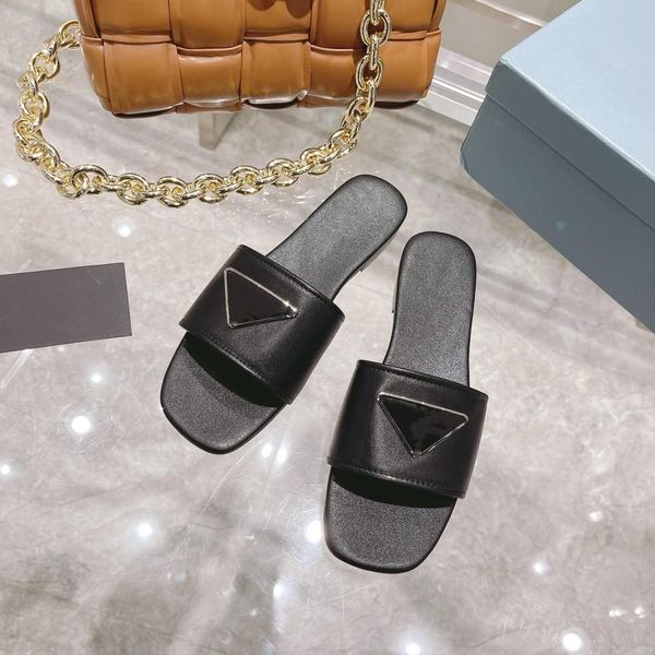 

Designer Summer Sandals 2023 women Flip flops Slipper Fashion Leather luxury Ladies Casual shoes sandals designer Three Colors, Black
