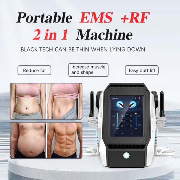 

ems rf slimming 2 technologies fat burn ems rf muscle building body shaping portable machine