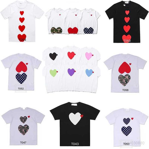

men's t-shirts play designer mens t shirt japanese red love womens complete label tshirt polo cdg des badge cotton embroidery size xs-x, White;black
