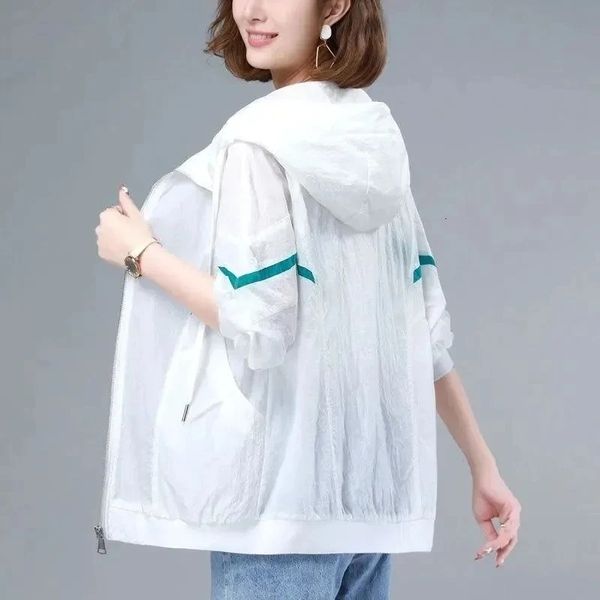 

women's jackets summer sun protection clothing women's jacket thin channel jacket fashion casual loose hooded jacket women's, Black;brown