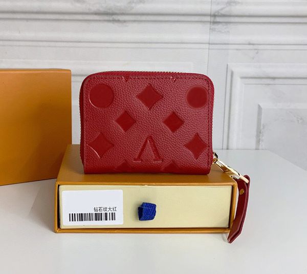 

fashion designer womens wallets luxury zippy cion purses high-quality embossed flower letters zipper credit card holders ladies short money, Red;black