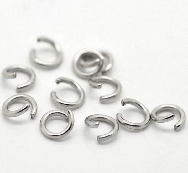 

1000pcsbags whole thin 035mm size jump ring stainless steel split rings diy jewelry findings6352330, Silver