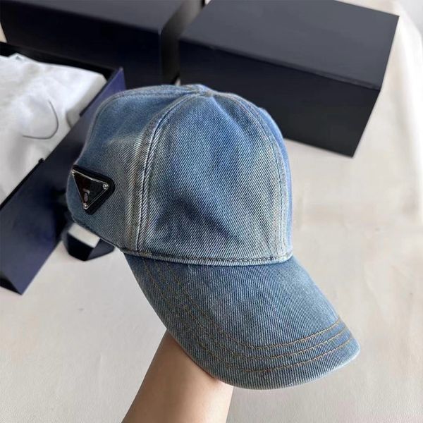 

designer baseball cap luxury designer bucket hats geometric triangle women's cap solid colour washed tannin tie-dye cowboy hat summer n, Blue;gray