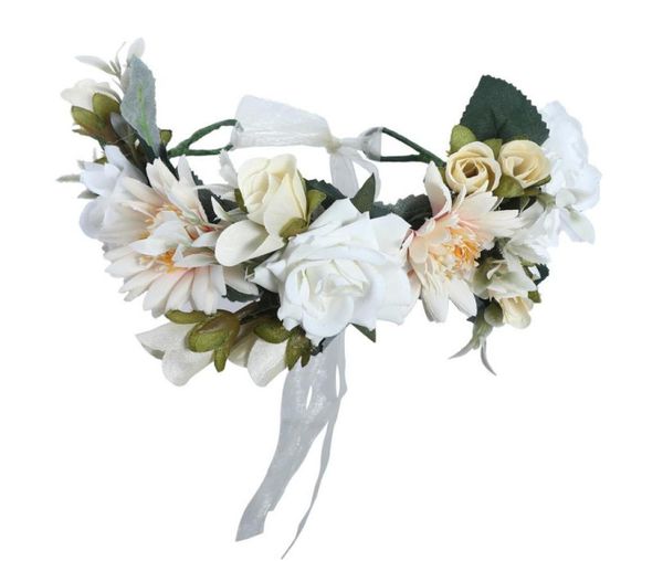 

2019 women bezel flower crown bridal floral headband wreath new spring girls wedding hair accessories tiara3928547, Black;brown