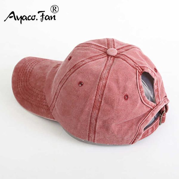 

ball caps women hollow out ponytail baseball cap washing hats denim hunting sunhat cotton outdoor sports simple vintag visor casual cap p230, Blue;gray