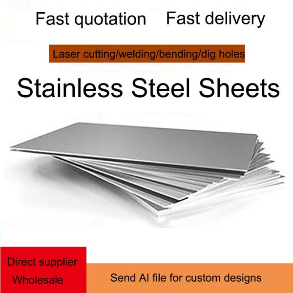 

304 Stainless Steel Square Sheet Thick 1.2mm 200*100mm Square Plate Set of 2