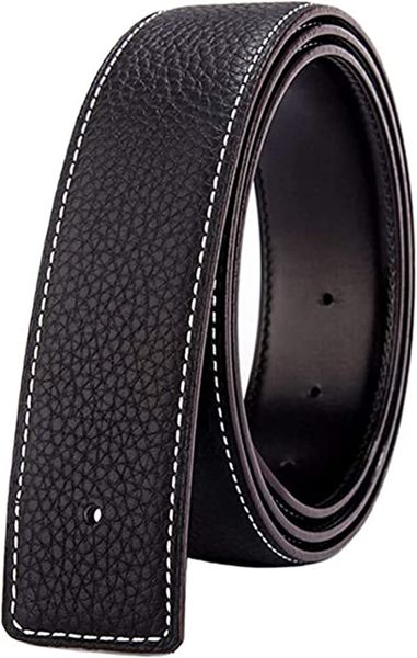 

fashionable accessory belt for men and women, double-sided genuine leather belt replacement belt, no buckle 1.5 "wide, Silver