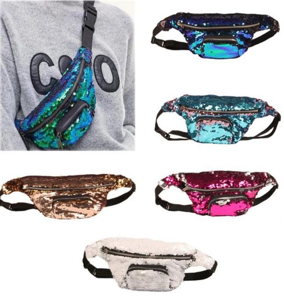 

sequin fanny pack glitter purse sequins waist bags pocket crossbody handbags cosmetic makeup bag tote storage bag ship a05611630647, Black