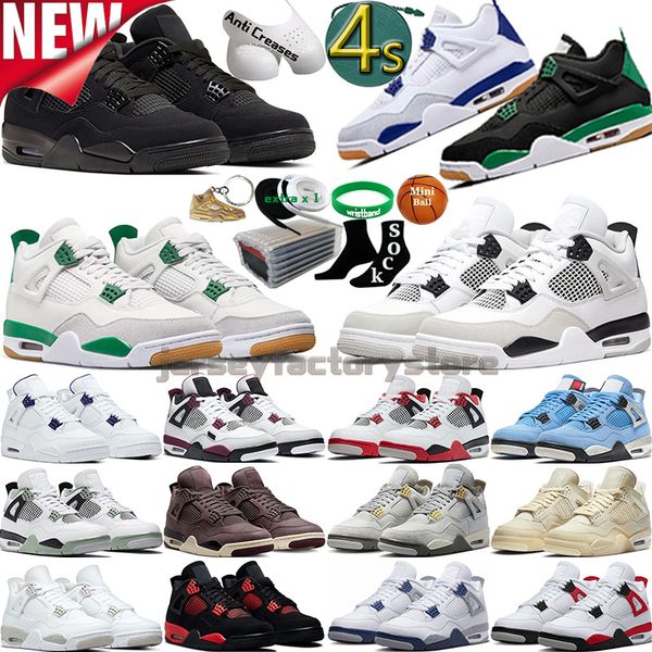 

4s mens basketball shoes for women 4 military black cat canvas white oreo midnight navy university blue sapphire pine green motorsports men