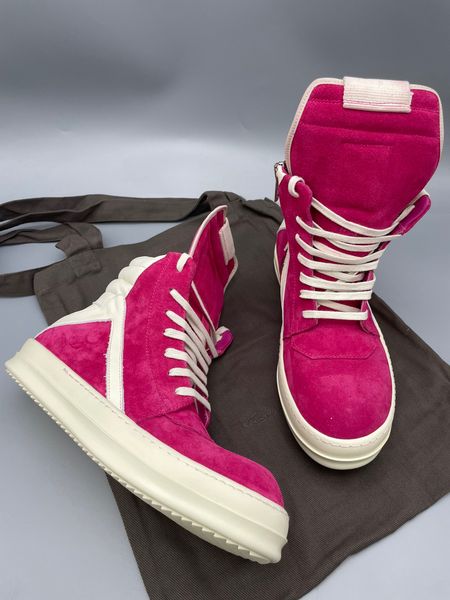 

red suede leather trainer sneakers boots geo-basket patchwork personalized customized hip hop botas, Black