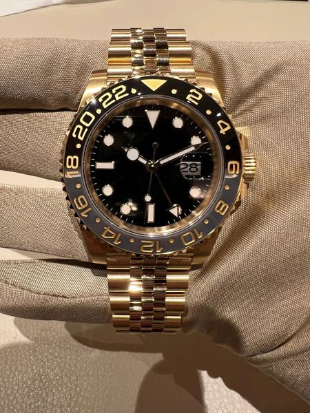 

2023 gmt men watches designer watch gold movement wristwatches sapphire stainless steel 2813 machinery sports wristwatch with original box a, Slivery;golden