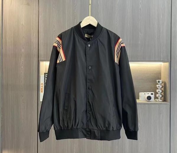 

bjh806 4xl black baseball jackets stand collar men designer jacket spring mens coats, Black;brown