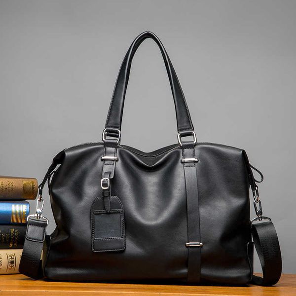 

new business leisure men's handbag versatile city trendy men's daily satchel single shoulder straddle bag trendy bag 230412