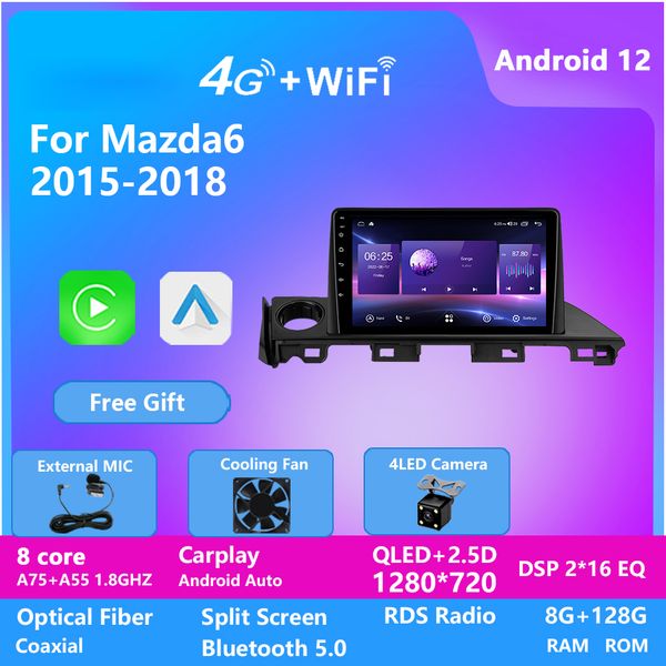 

ips screen 9 inch android car video player for mazda atenza 2016-2018 8 core gps navigation radio multimedia stereo wifi bt auto carplay