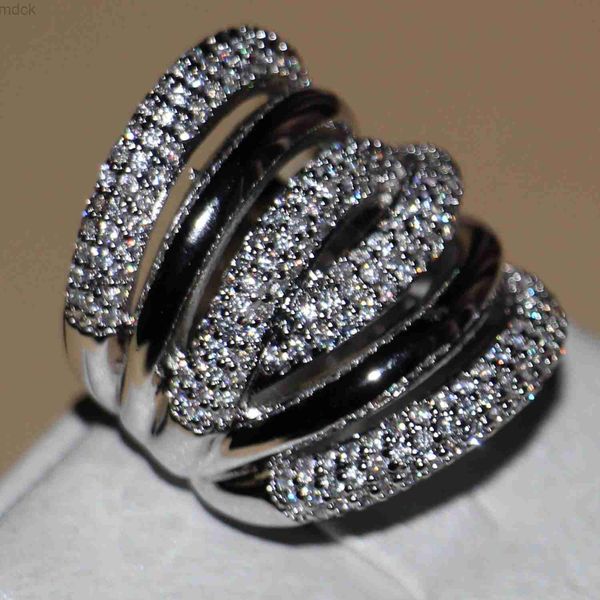 

band rings victoria wieck full tiny stones women's fashion jewelry 14kt white gold filled zirconia wedding engagement lady's band, Silver