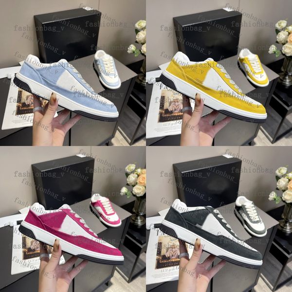 

designer casual shoes women calfskin sneakers vintage mesh leather trainers fashion stylist shoes leisure shoe platform sneaker, Black