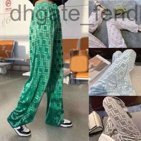 

women's pants & capris designer2022 new fall high-end womens pants fashion designer sportswear luxury velvet wide legs 3d embossed f le, Black;white
