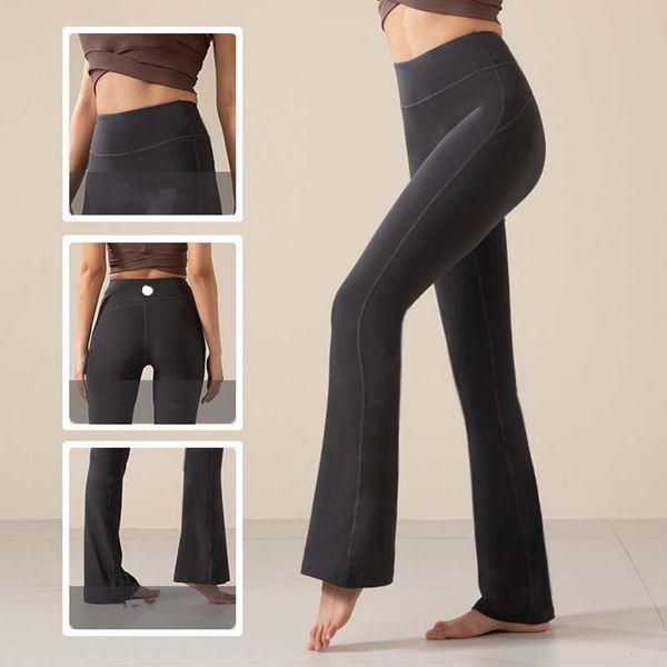 

ll yoga flared pants long ladies high waist slim fit belly bell-bottom trousers shows legs yoga fitness solid 4 colors