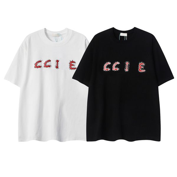 

designer shirts t shirt street casual tshirt loose men women summer luxury shorts essen tshirts chest print fashion tees celi t-shirt s-xl, White;black