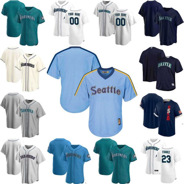 

baseball jerseys custom jersey mens women youth seattle''mariners''3 j.p. crawford 35 justin dunn 28 jake fraley 23 ty f, Blue;black