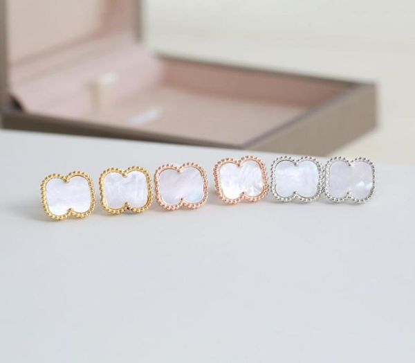 

luxury designer stud earrings clover love women classic charm jewelry couple gift pendant screw party wedding7287119, Golden;silver