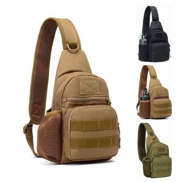

men tactical shoulder bag hiking backpack nylon outdoor hunting camping fishing molle army trekking military chest sling bag 230412
