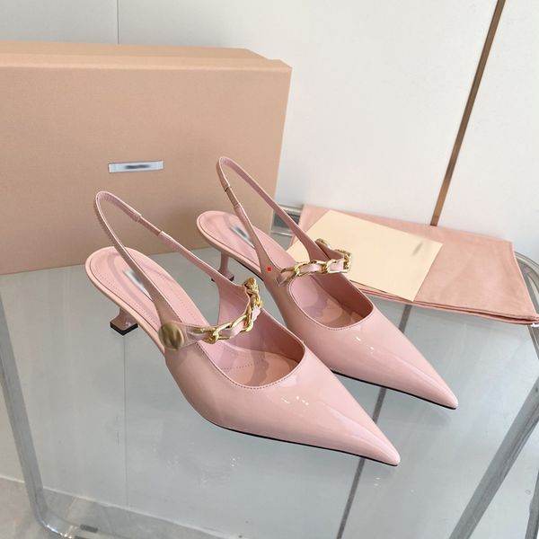 

2023 fashion women luxury dress shoes designer high heels patent leather gold tone triple black nuede red womens lady sandals party wedding