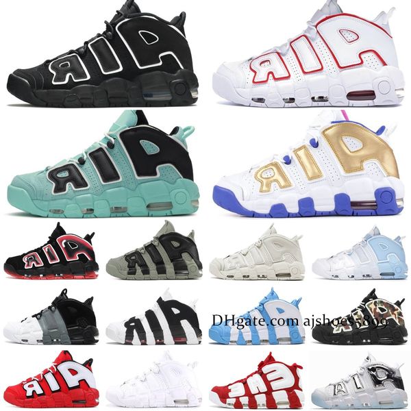 

women mens more uptempos basketball retro shoes with socks scottie pippen triple white varsity red black hoop pack unc bulls