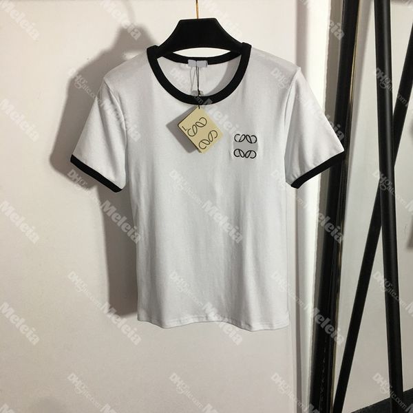 

geometric embroidered t shirt summer cotton blend women casual tees short sleeve t shirts for lady, White