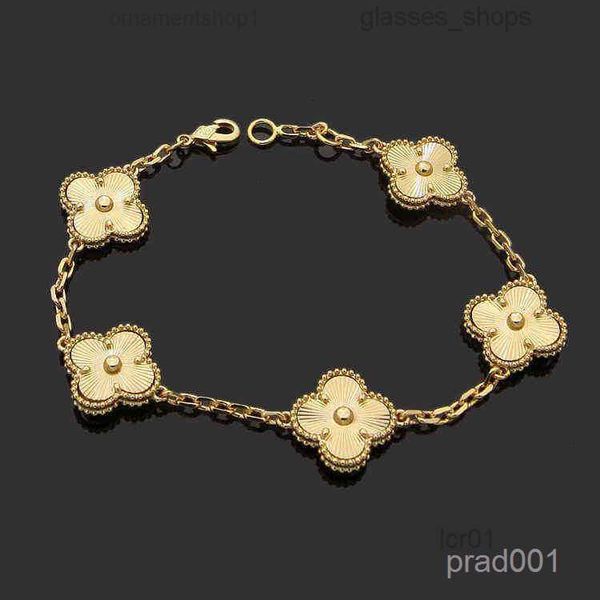 

luxury bracelet designer link chain clover four-leaf cleef womens bracelets fashion 18k gold jewelry u6, Golden;silver