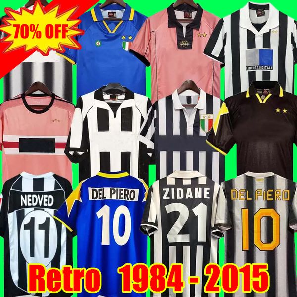 

retro del piero conte soccer jerseys pirlo buffon inzaghi 84 85 92 95 96 97 98 99 02 03 04 05 94 95 zidane ancient maillot davids conte shir, Black;yellow