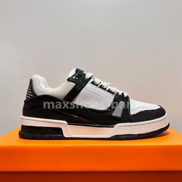 

designer sneaker women men casual shoes calfskin leather fashion high black white blue denim printing textile lining leather flat bottom sne