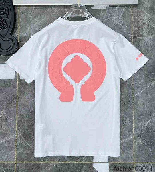 

men's luxury heart brand t shirts ch man t-shirt chromes summer fashion women cross sanskrit tees letter designer tshirts boy loose rou, White;black