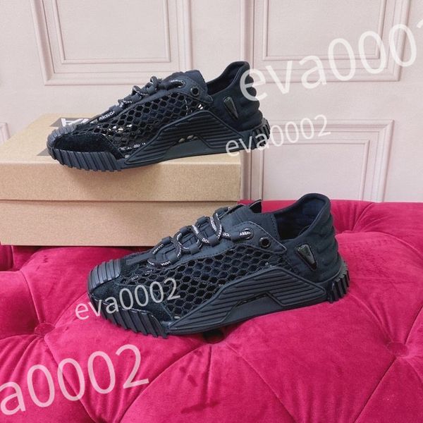 

2023 new luxury designer men casual shoes fashion genuine leather high lace up trainers sneakers mens, Black