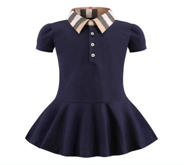 

summer girls princess dress fashion kids short sleeve dresses cotton children turndown collar skirts girl pleated skirt6547864, Red;yellow
