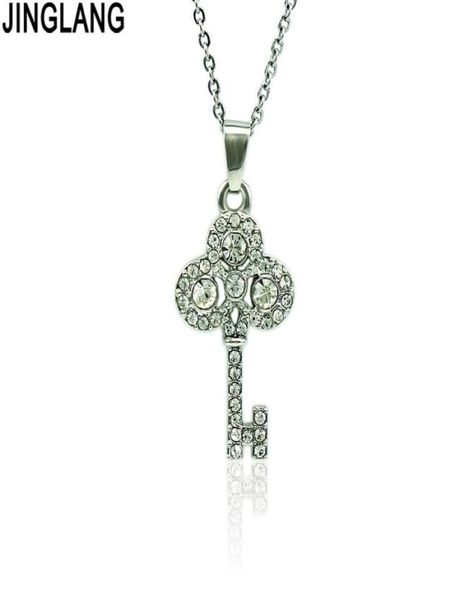 

jinglang trendy for charm vintage lady key necklaces pendants jewelry christmas for women gifts7666837, Silver
