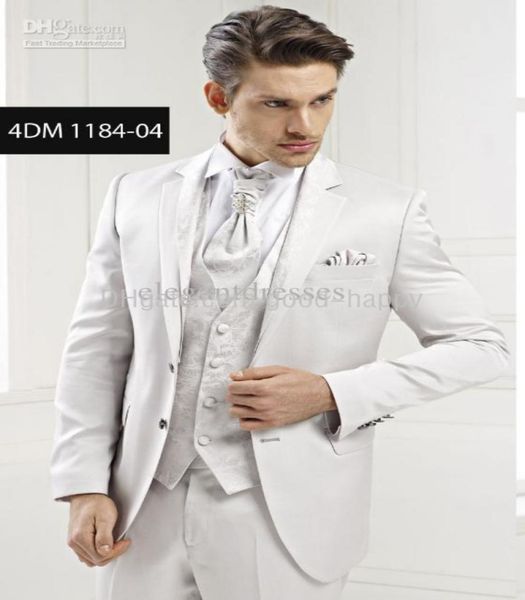 

brand new handsome white groom tuxedos groomsman men039s wedding dress prom clothingjacketpantstievest2089841090, Black;gray